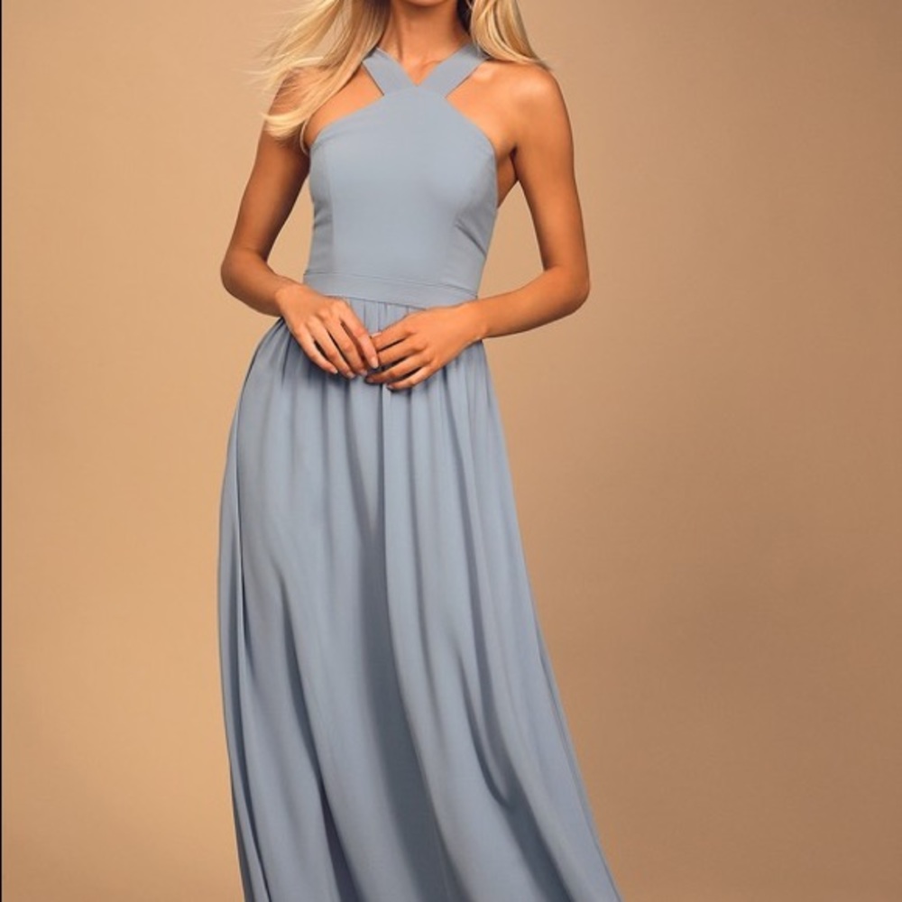 Lulu’s Air of Romance light blue maxi dress